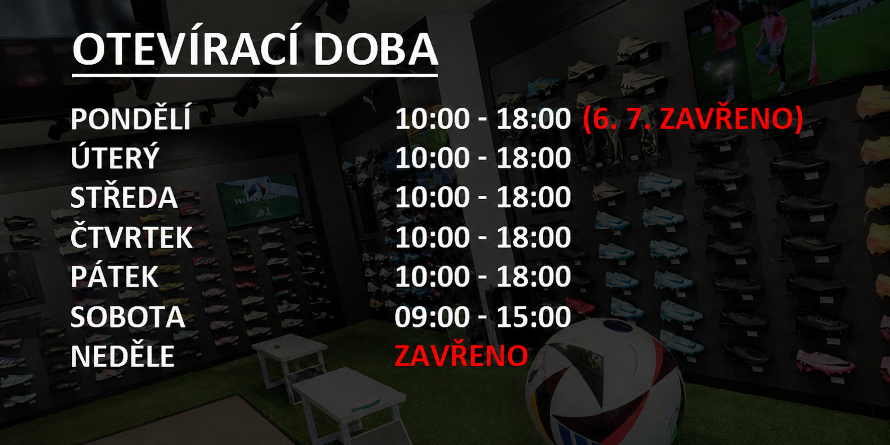 3-patrová prodejna - Otevírací doba