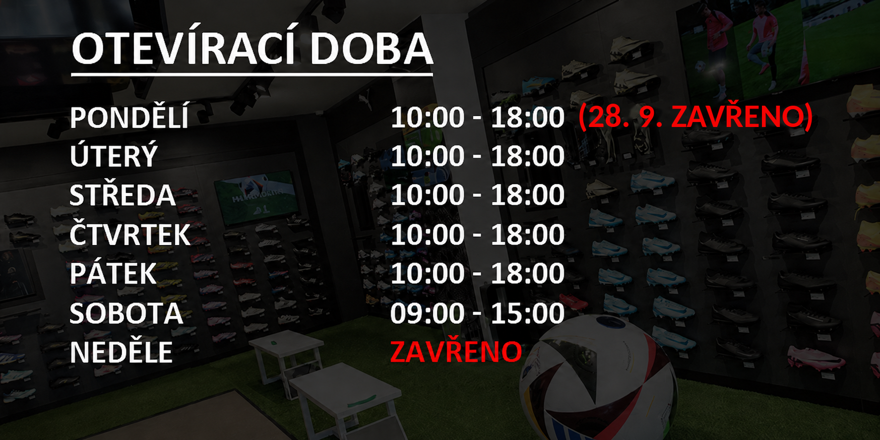3-patrová prodejna - Otevírací doba