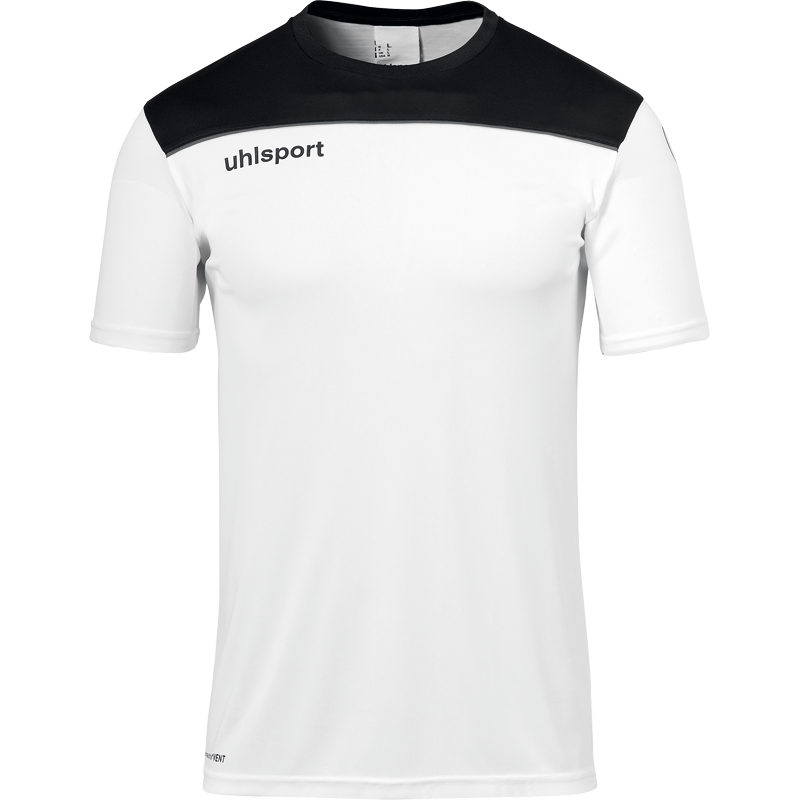 Uhlsport Offense 23 Poly Shirt bílá/černá/šedá UK Junior XL Dětské