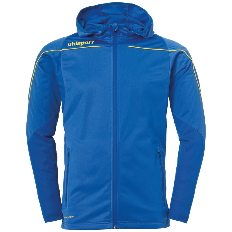Uhlsport Stream 22 Track Hood Jacket azurově modrá / žlutá UK XS Dětské