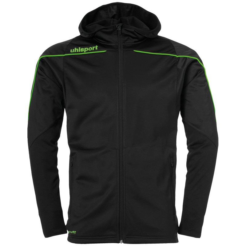 Uhlsport Stream 22 Track Hood Jacket černá/zelená UK S Dětské