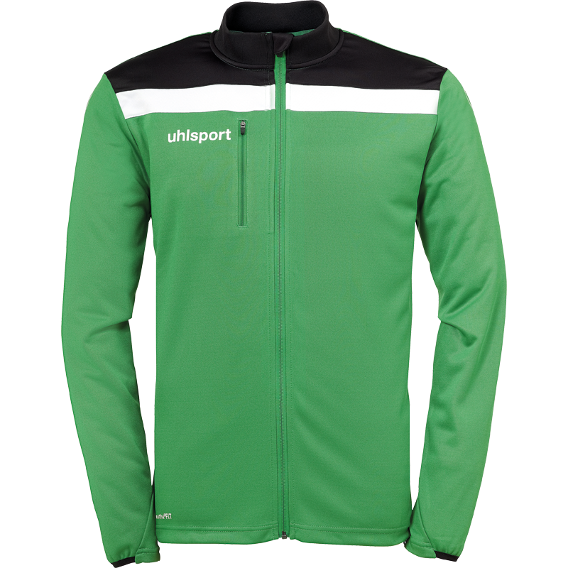 Uhlsport Offense 23 Poly Jacket zelená/černá/bílá UK Junior XL Dětské