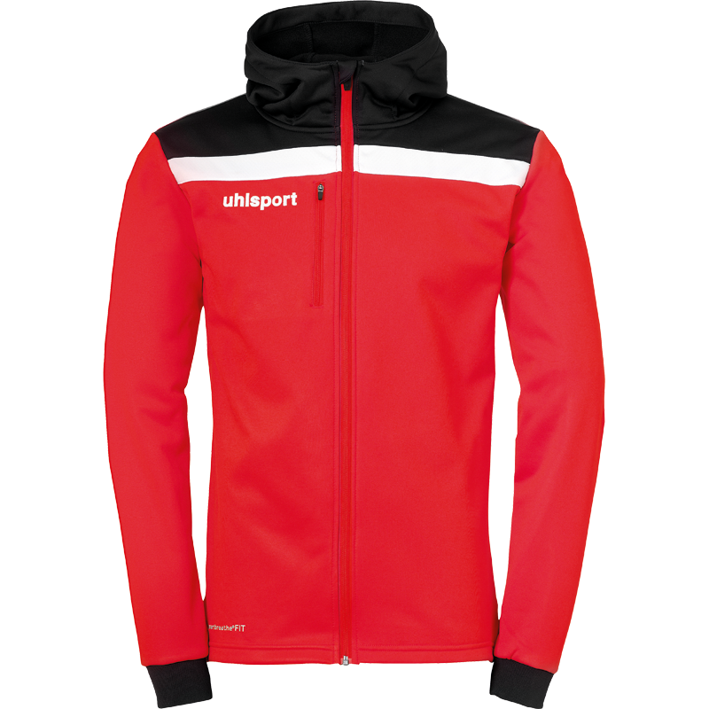 Uhlsport Offense 23 Multi Hood Jacket červená/černá/bílá UK Junior XS Dětské