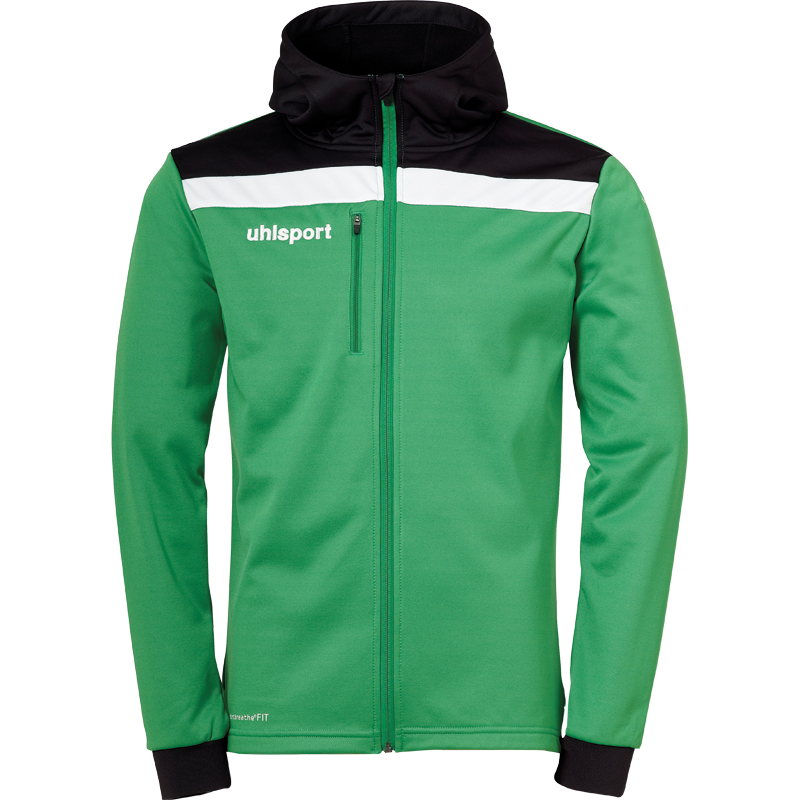 Uhlsport Offense 23 Multi Hood Jacket zelená/černá/bílá UK Junior S Dětské
