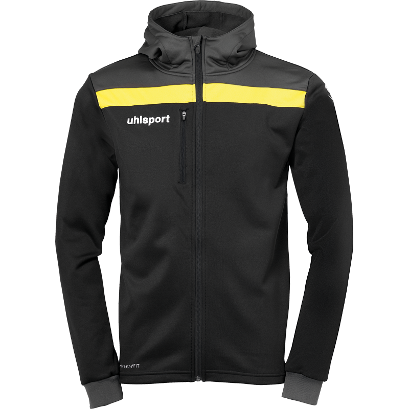Uhlsport Offense 23 Multi Hood Jacket černá/šedá/žlutá UK Junior XL Dětské