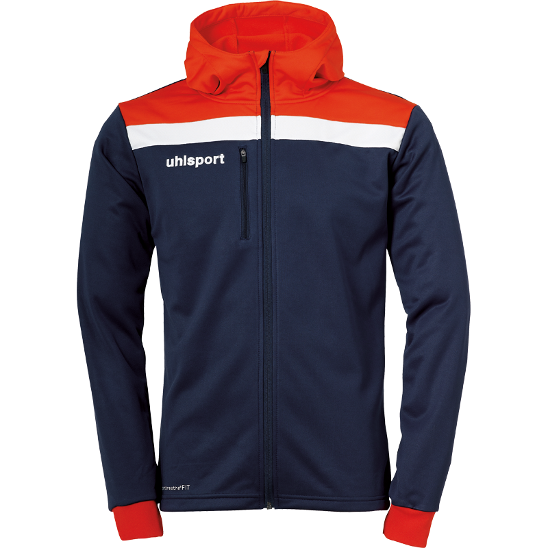 Uhlsport Offense 23 Multi Hood Jacket tmavě modrá/červená/bílá UK Junior S Dětské