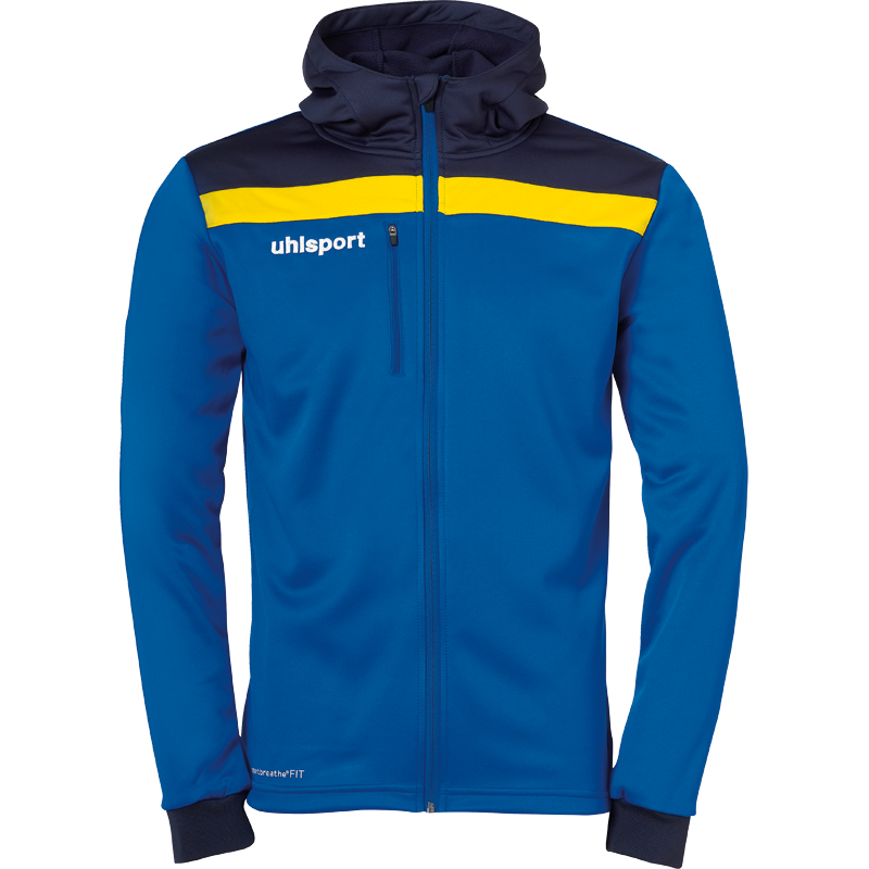 Uhlsport Offense 23 Multi Hood Jacket modrá/tmavě modrá/žlutá UK Junior S Dětské