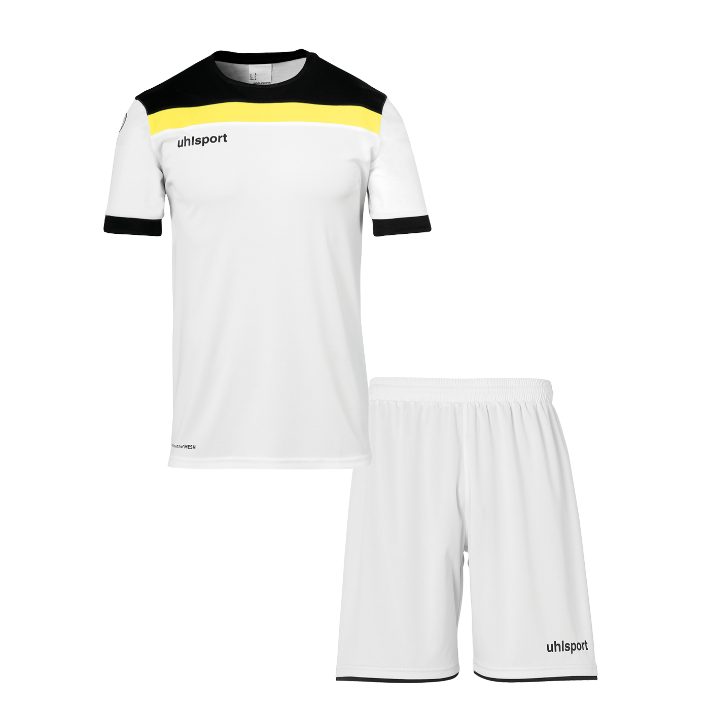 Uhlsport Offense 23 s krátkým rukávem bílá/žlutá/černá UK XL Pánské