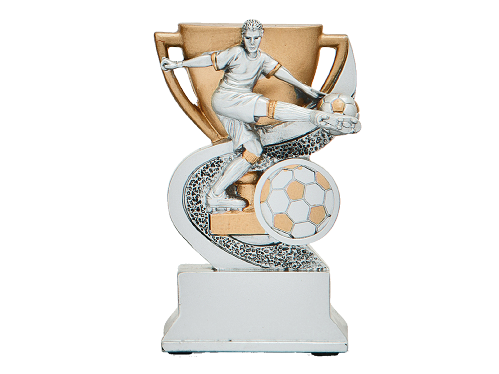 Fotbalová plastika trofej pohár a fotbalista