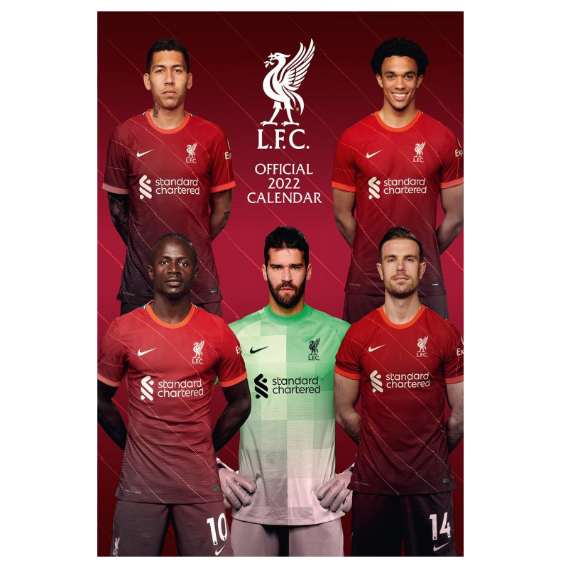 Nástěnný kalendář Liverpool FC 2022