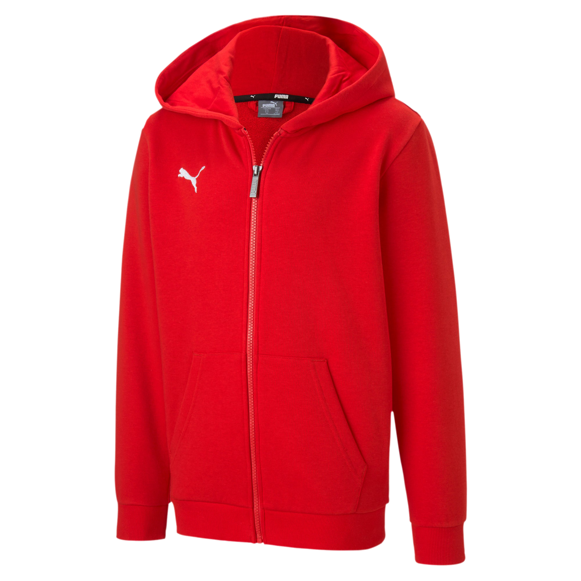 Puma teamGOAL 23 Casuals Hooded Jacket červená/bílá UK Junior XS Dětské