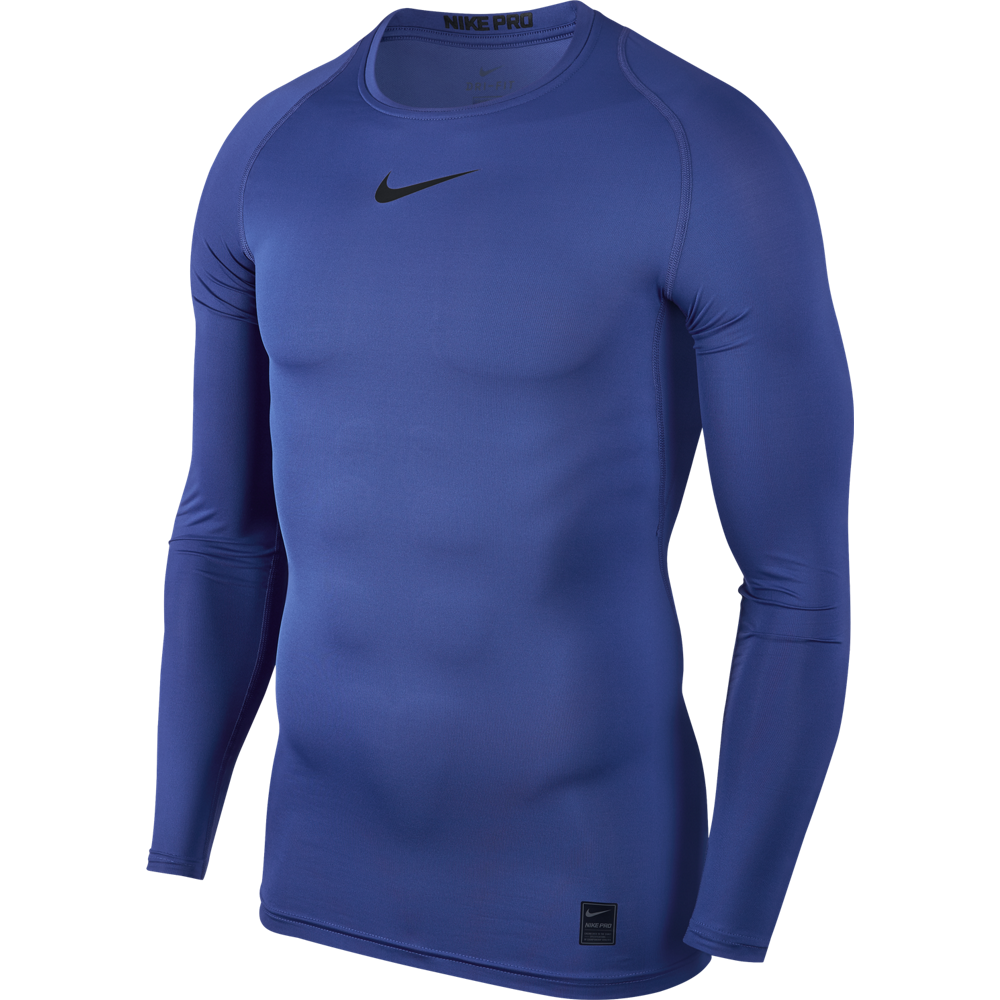 Nike Pro Compression Crew dlouhý rukáv modrá UK XXL Pánské