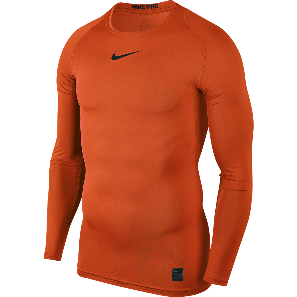 Nike Pro Compression Crew dlouhý rukáv oranžová/černá UK XL Pánské