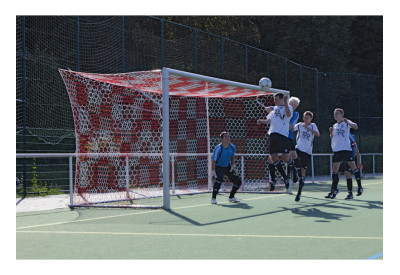 Fotbalová síť 7,5x2,5x0,8,x2,0m, hexagonální oka, šachovnice