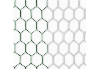 Fotbalová síť 7,5x2,5x2,0x2,0m, hexagonální oka, dvoubarevná