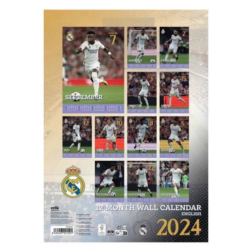 Nástěnný kalendář Real Madrid 2024