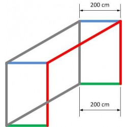 Fotbalová síť 7,5 x 2,5 m, hloubka 2 x 2 m, jednobarevná