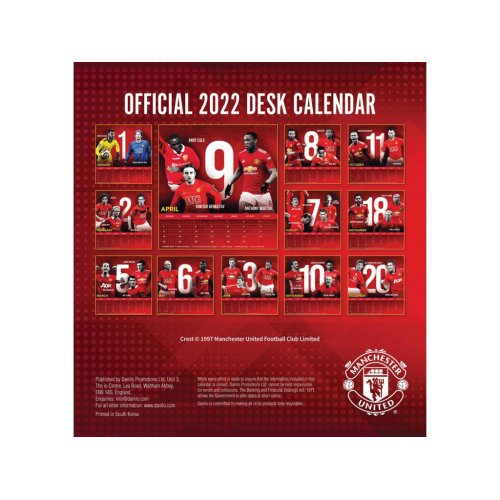 Stolní kalendář Manchester United FC 2022