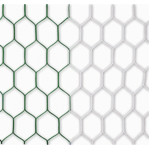 Fotbalová síť 7,5x2,5x2,0x2,0m, hexagonální oka, dvoubarevná