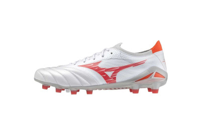 Kopačky Mizuno MORELIA NEO IV ELITE MD White Radiant Red Hot Coral
