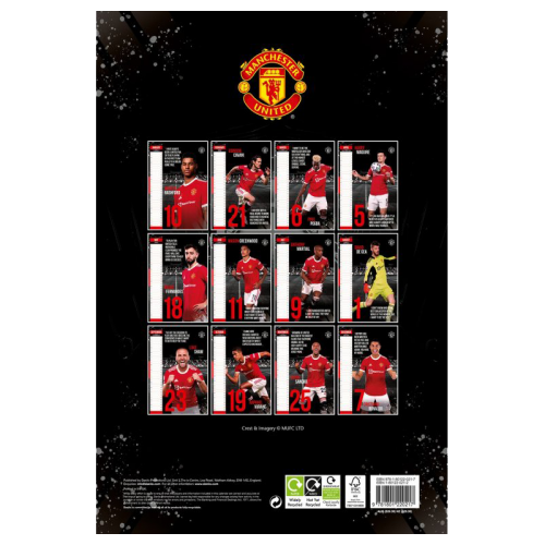 Nástěnný kalendář Manchester United FC 2022