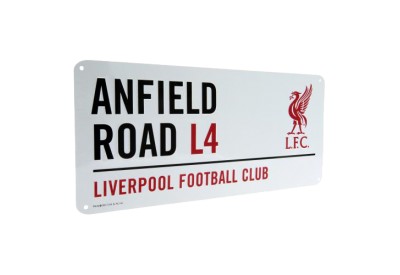 Cedule Liverpool FC Anfield Road bílá