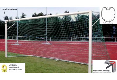 Branka pro stadiony 7,32 x 2,44 m v zemních pouzdrech s horním ramenem sítě