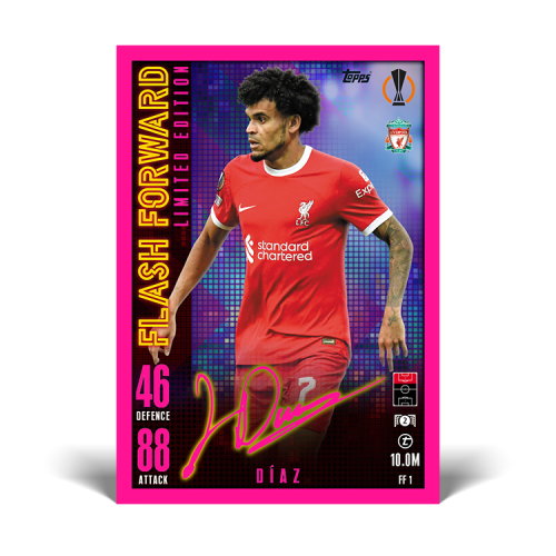 Malá dárková krabička Topps Match Attax Extra 2023/2024 Booster Tin 2 Flash Forwards