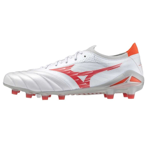 Kopačky Mizuno MORELIA NEO IV ELITE MD White Radiant Red Hot Coral