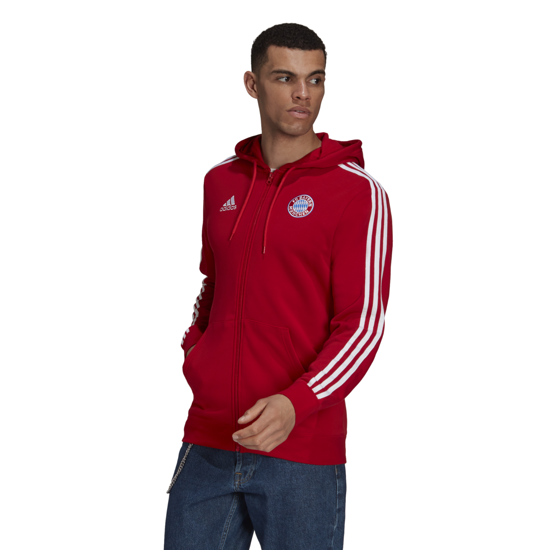 Adidas FC Bayern Mnichov 3-Stripes Full-Zip červená UK XL Pánské