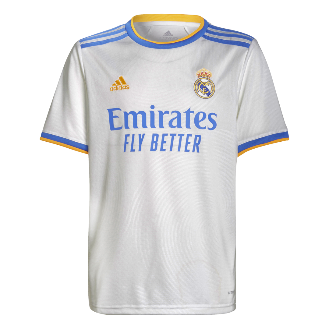 Adidas Real Madrid domácí 2021/2022 bílá/modrá/oranžová UK Junior XS Dětské