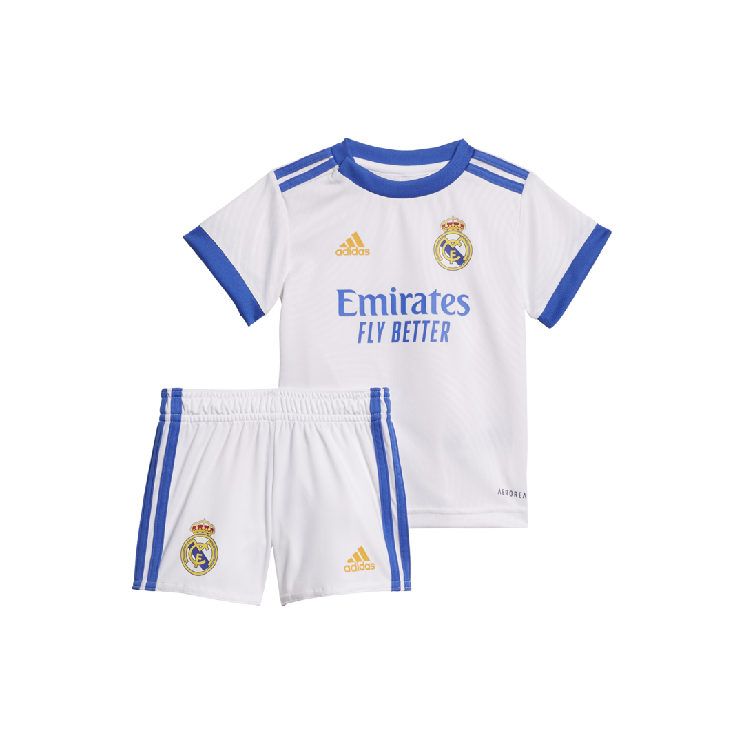 Adidas Real Madrid domácí 2021/2022 bílá/modrá/oranžová UK 80 Dětské