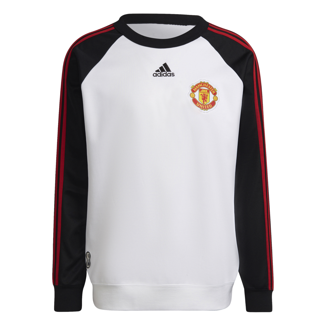 Adidas Manchester United FC Teamgeist Crew bílá/černá/červená UK XL Pánské